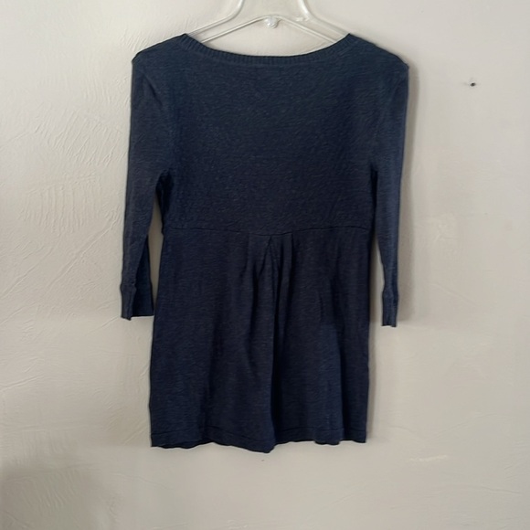 Mossimo Supply Co Gray Mock Wrap Sweater Lightweight 3/4 Sleeves Size Medium - Picture 6 of 15